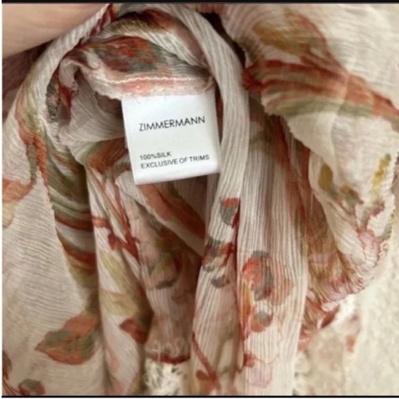 Zimmermann Oleander Floral Crinkled Slouch Silk Midi Dress - Picture 6 of 7